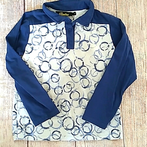 Bentevi geometric print long sleeve tee shirt sz 7 - Picture 1 of 4